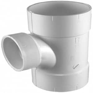 3 in. x 3 in. x 2 in. PVC Schedule 30 Thin-Wall Sanitary Tee Reducing Fitting