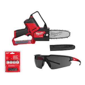 M12 FUEL 6 in. 12V Brushless Electric Battery Chainsaw Tool Only Extra 6 in. Chain & Tinted Safety Glasses