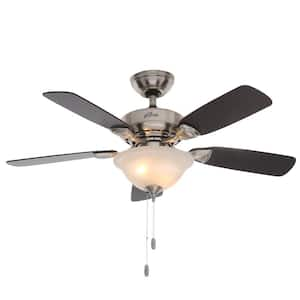 Caraway 44 in. Indoor Brushed Nickel Ceiling Fan with Light