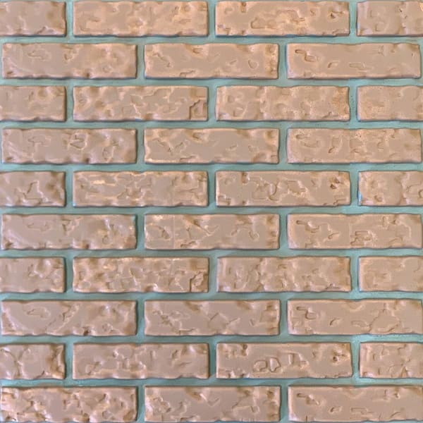 A La Maison Ceilings Red Brick 3/4 in. x 23-1/2 in. x 23-1/2 in. Seamless Foam Glue-Up 3D Wall Panel