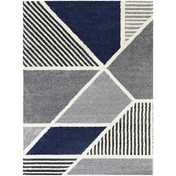 BALTA Rafael Navy 5' 3" x 7' Geometric Area Rug