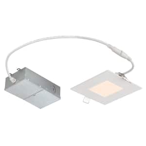 Slim Square 4 in. 3000K Warm White New Construction and Remodel IC Rated Recessed Integrated LED Kit for shallow ceiling