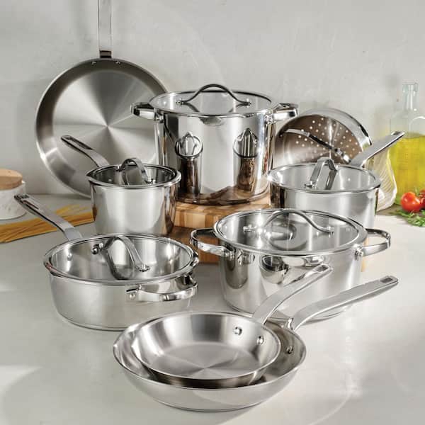 Tempo 14-Piece Tri-Ply Base Stainless Steel Cookware Set