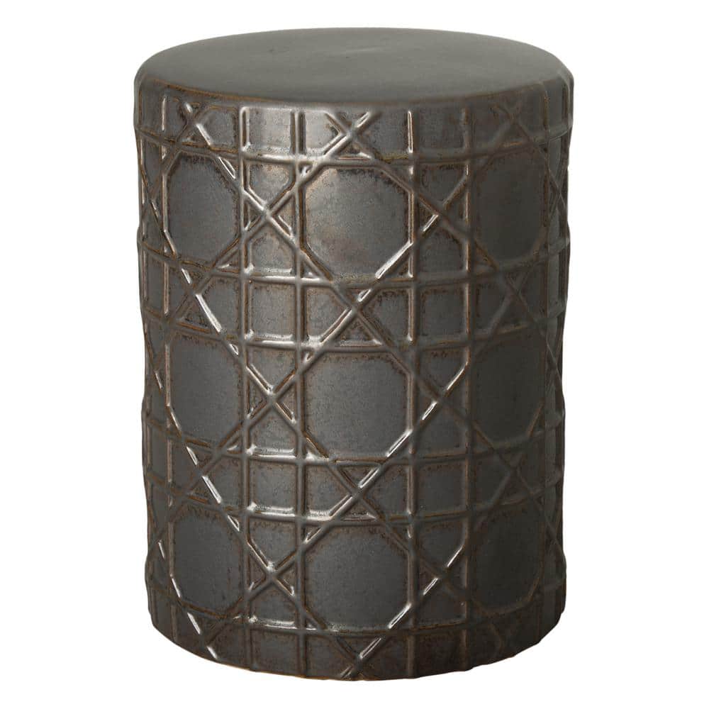 Cane 18 in. H Gunmetal Round Ceramic Garden Stool price history on PriceWatchPro