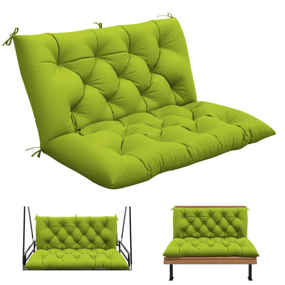 40 in. x 40 in. Patio Contoured Replacement Bench Cushion Outdoor Porch Swing Cushion Cushion Grass