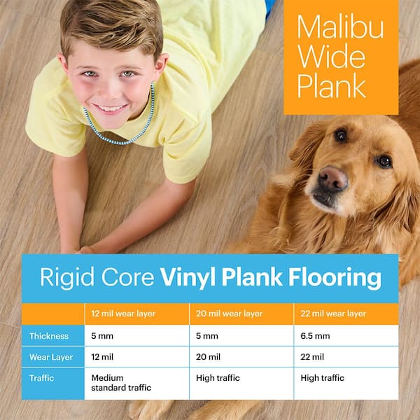Malibu Wide Plank - French Oak Dorris 20 MIL 7.2 in. x 60 in. Click Lock Waterproof Luxury Vinyl Plank Flooring (23.9 sq. ft./case)