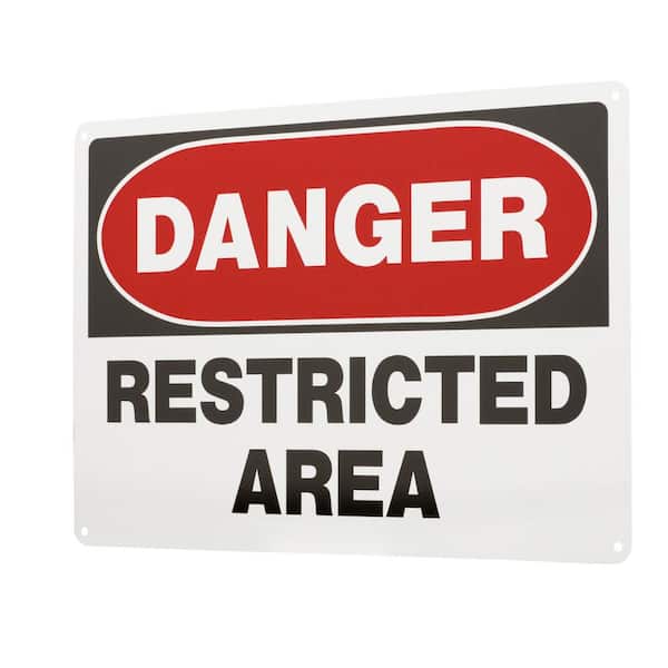 10 in. x 14 in. Aluminum Danger Restricted Area Sign