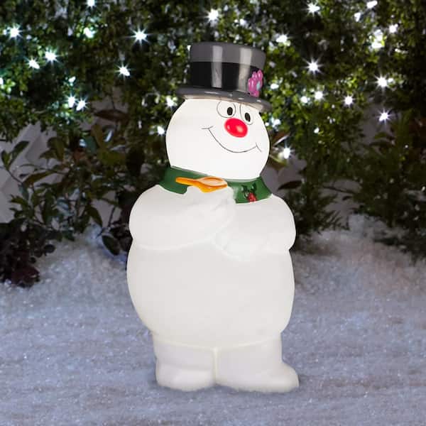 30 in. Lighted Outdoor Snowman with 137 LED Lights, White/Blue/Black
