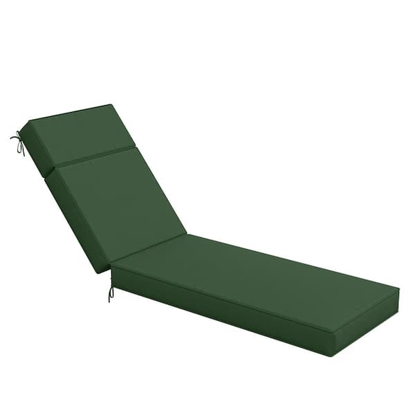 WNP 71 in. x 21 in. x 4 in. Premium Waterproof Chaise Lounge Cushion, All-Weather Replacement for Outdoor Chairs Green