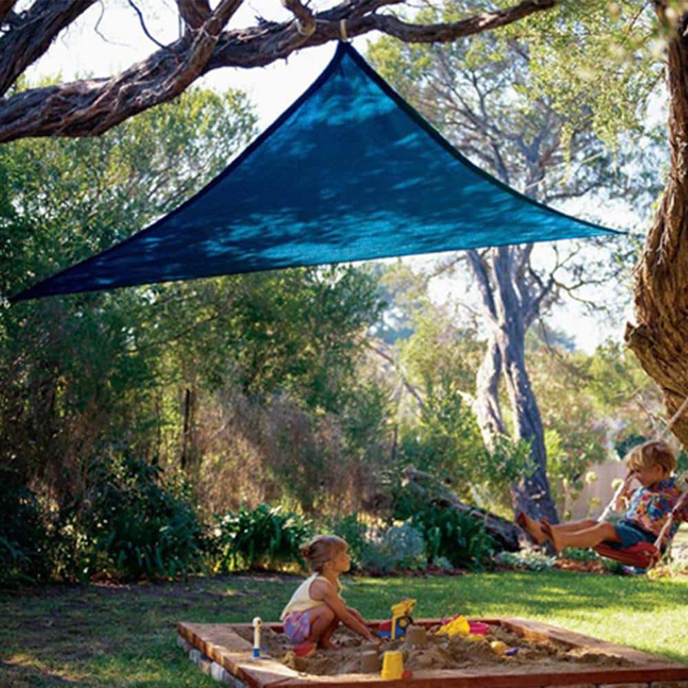 18' Sapphire Blue Triangle Shade Sail with Hardware Kit