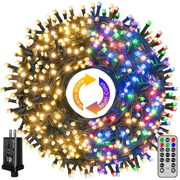 210 ft. Christmas Lights w/11-Modes Remote Control, 640-LED Color Changing Christmas Tree Lights in Multi-Color