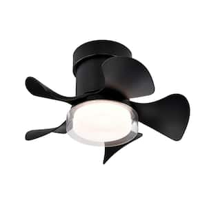 21 in. Indoor Matte Black Ceiling Fan with Dimmable LED and Remote Included