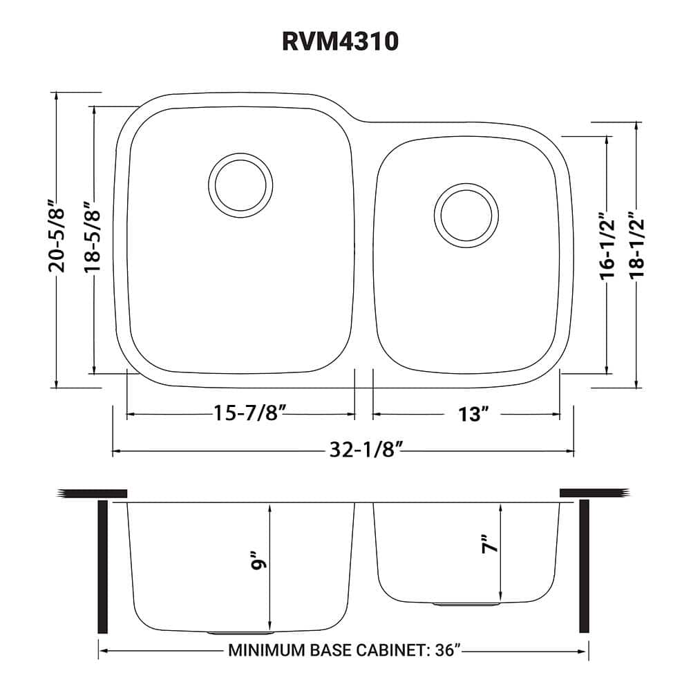 Ruvati 32-inch Satin Finish Double Bowl Stainless Steel Undermount Kitchen Sink