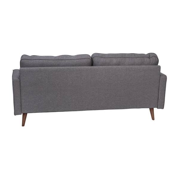 Carnegy Avenue 72 in. Dark Gray Polyester 2 Seat Rectangular Square Arm Sofa CGA IS 500495 DA HD