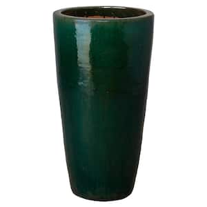 36 in. Tall Round Green Ceramic Planter