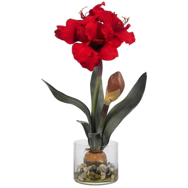 Nearly Natural 20in. Amaryllis with Vase
