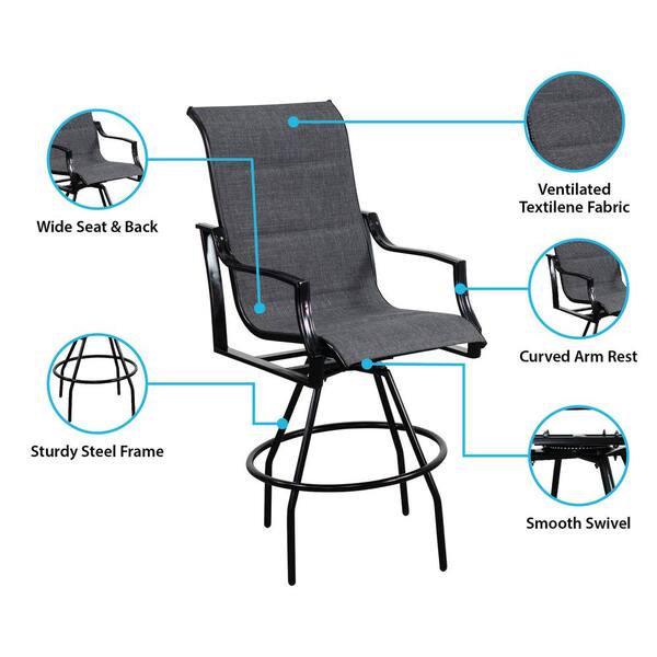 patio premier metal outdoor bar with 2 chairs