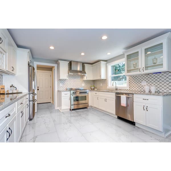 Pavia Carrara 24 in. x 48 in. Polished Porcelain Stone Look Floor and Wall Tile (112 sq. ft./Pallet)