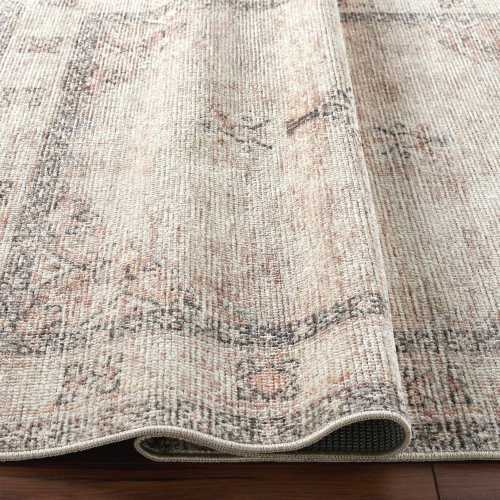 Lila 8' x 10' Beige and Brown Polyester Rectangular Area Rug