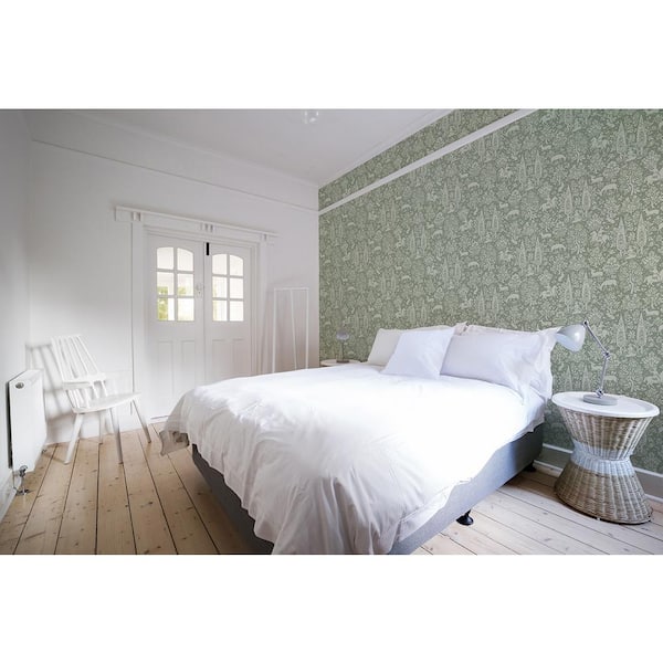 Sherwood Sage Woodland Peelable Wallpaper (Covers 56.4 sq. ft.)