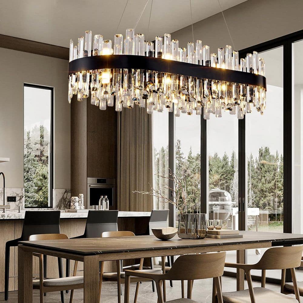 BuonappetitoCristaseya×LILLYDELSALONETEE ZXFDWB Gold Chandelier 5-Light Fixture with Crystal Glass Shade