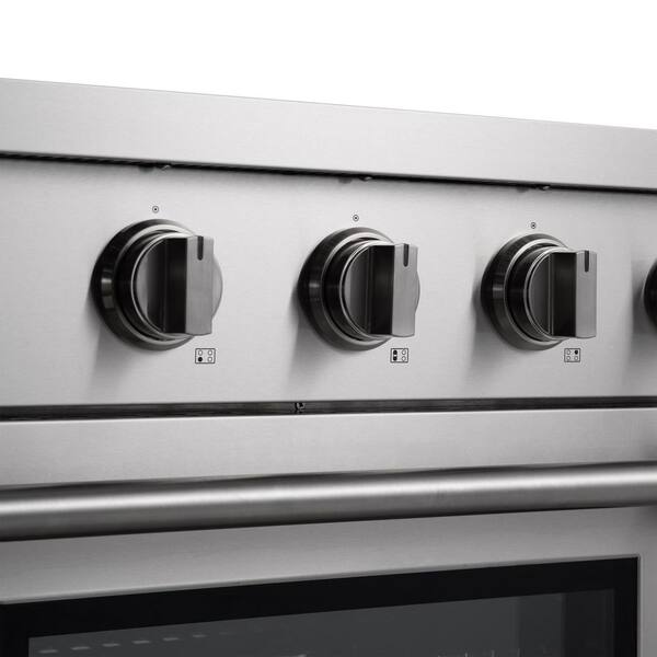 Professional 30 in. 4 Burner Element Freestanding Induction Range in Stainless Steel with Air Fry