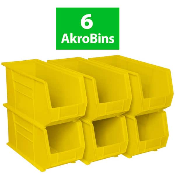 30265 Series, 8 1/4 in. W x 18 in. D x 9 in. H, Yellow Plastic Stackable Storage Bins Hanging Organizer, 6-Pack