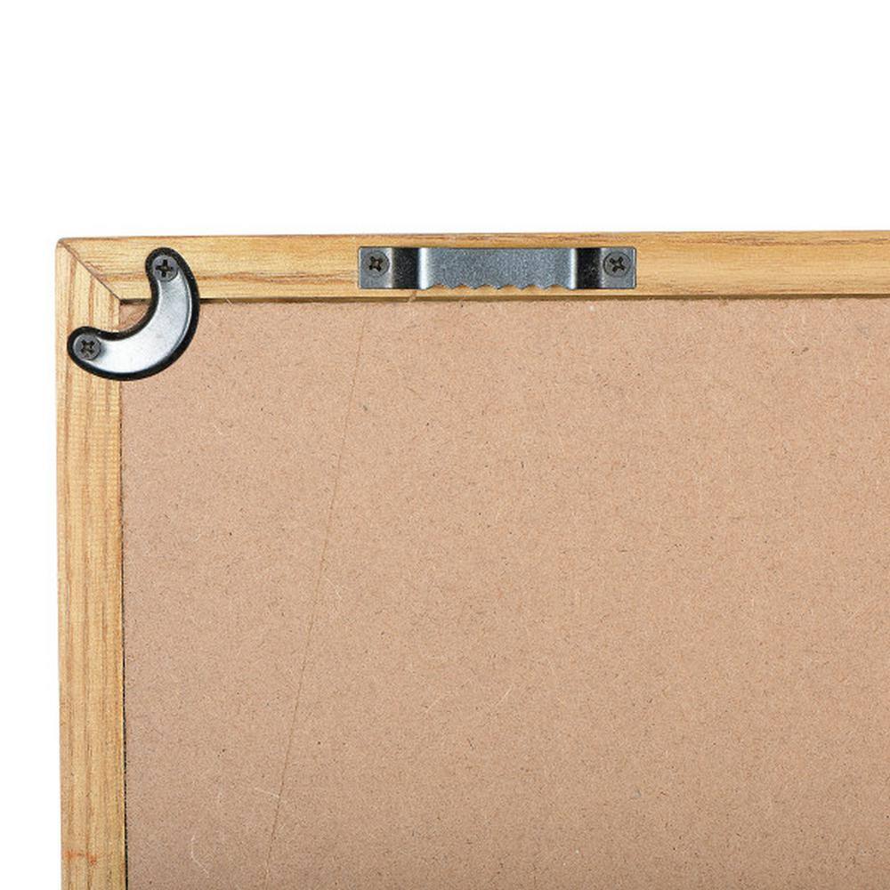 Natural Wood Framed Terracotta Abstract Wall Art Set