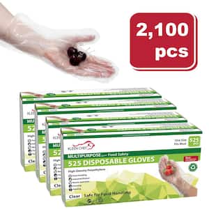 0.65 g 11.5 in. One Size Fits Most Disposable Food Handling Long Cuff Multi-Purpose Poly Gloves (2100-Count)
