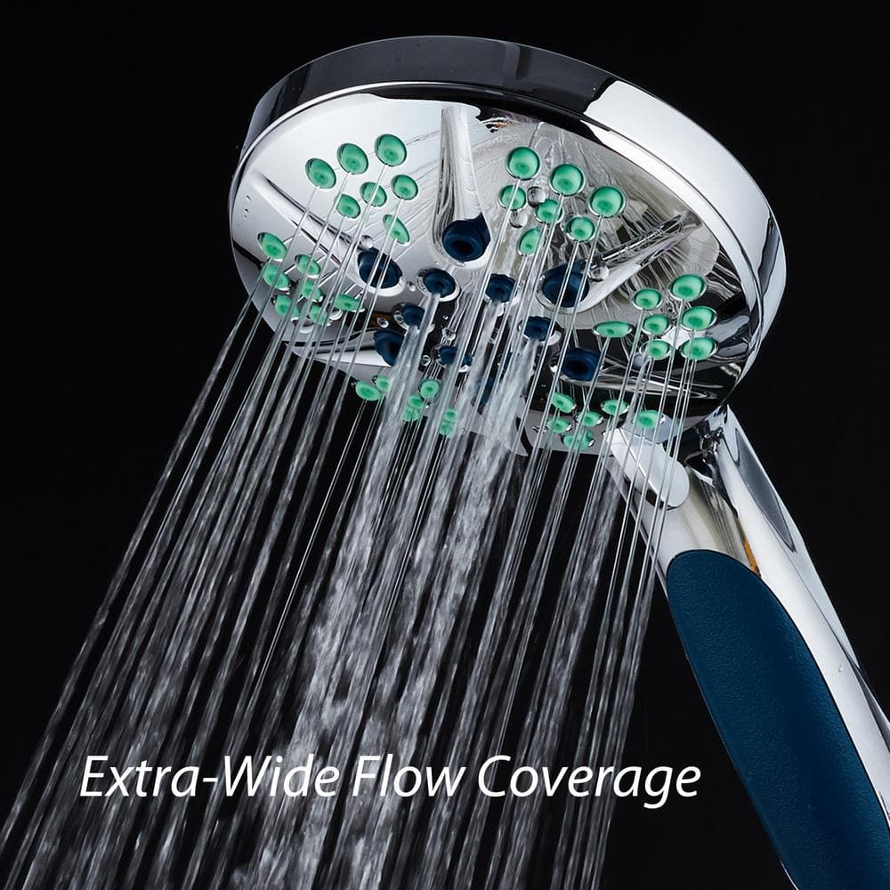 Chrome Handheld Shower Head with Antimicrobial Nozzles and 6 Settings