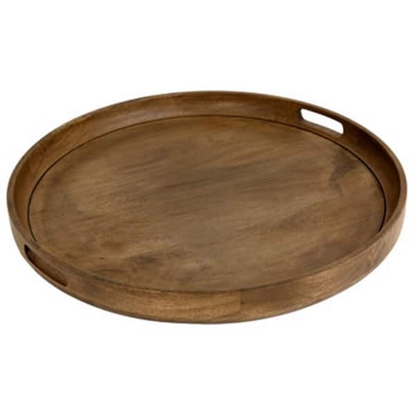 Benjara Gray and Brown Decorative Tray