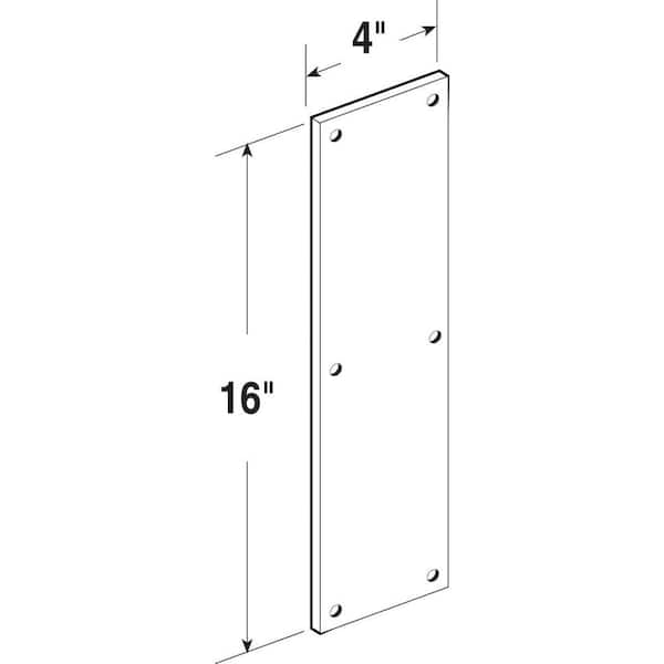 4 in. x 16 in. Polished Brass Push Plate 4 in. x 16 in. Polished Brass Push Plate