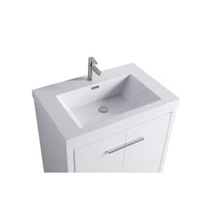 29.65 in. x 19.7 in. D x 36 in. H Single Sink Bath Vanity in White with White Ceramic Top