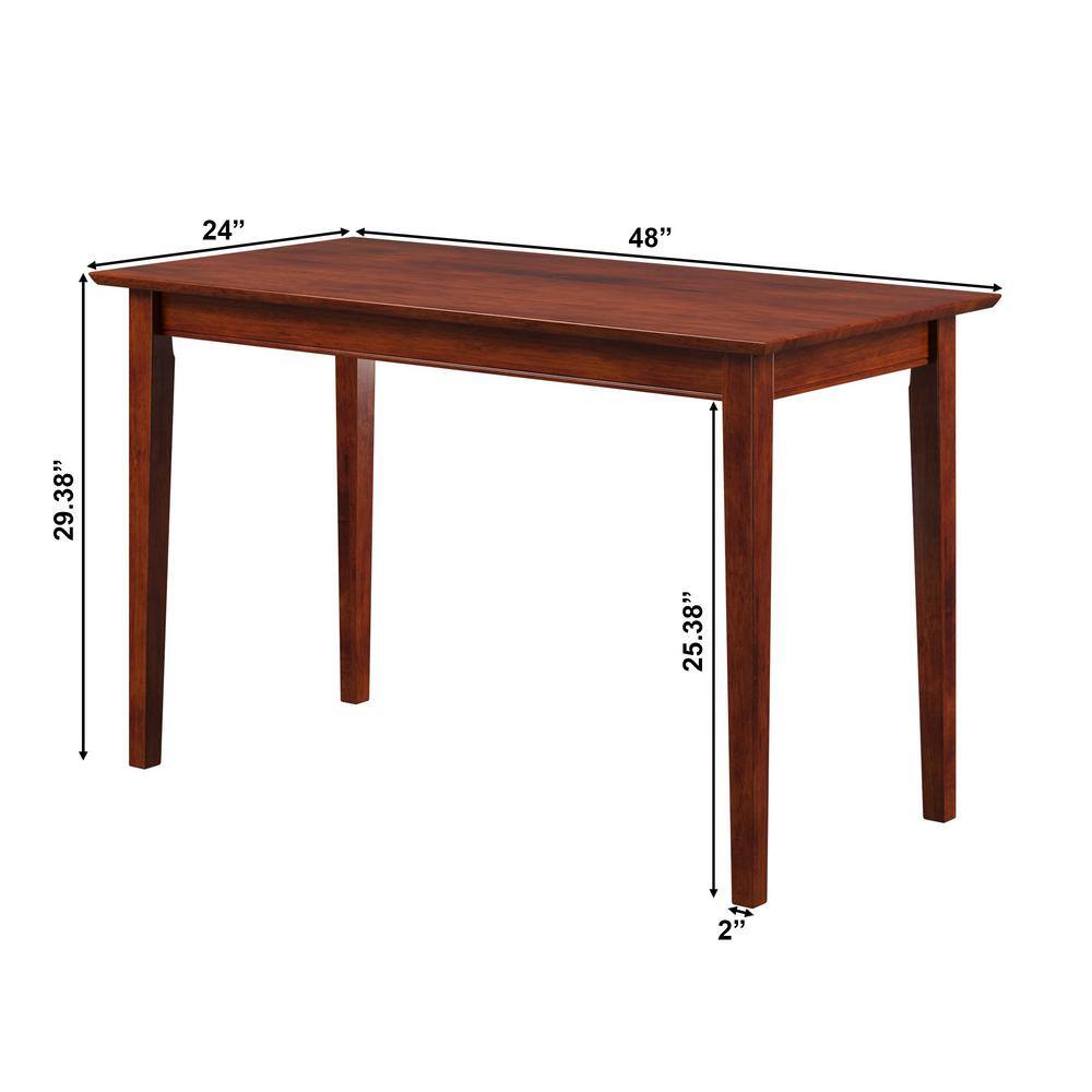 Walnut Brown Solid Wood Writing Desk with Drawer