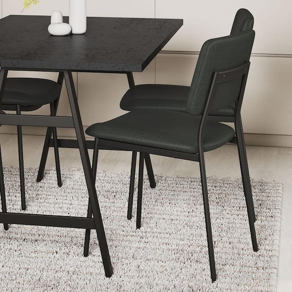 Amisco Sullivan Dining Chair Black Polyester / Black Metal