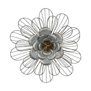18 in. Charlie Metal Silver Wall Decor