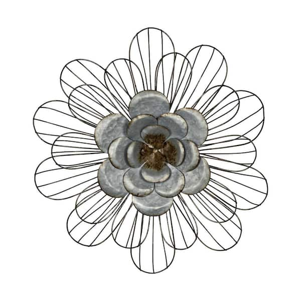 HomeRoots 18 in. Charlie Metal Silver Wall Decor