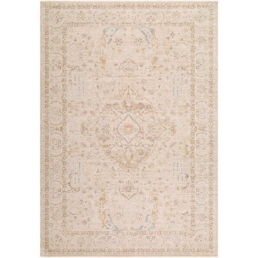 ELLE Decor The Vintage Edit 12 ft. x 15 ft. Beige Medallion Machine Washable Area Rug price history on PriceWatchPro