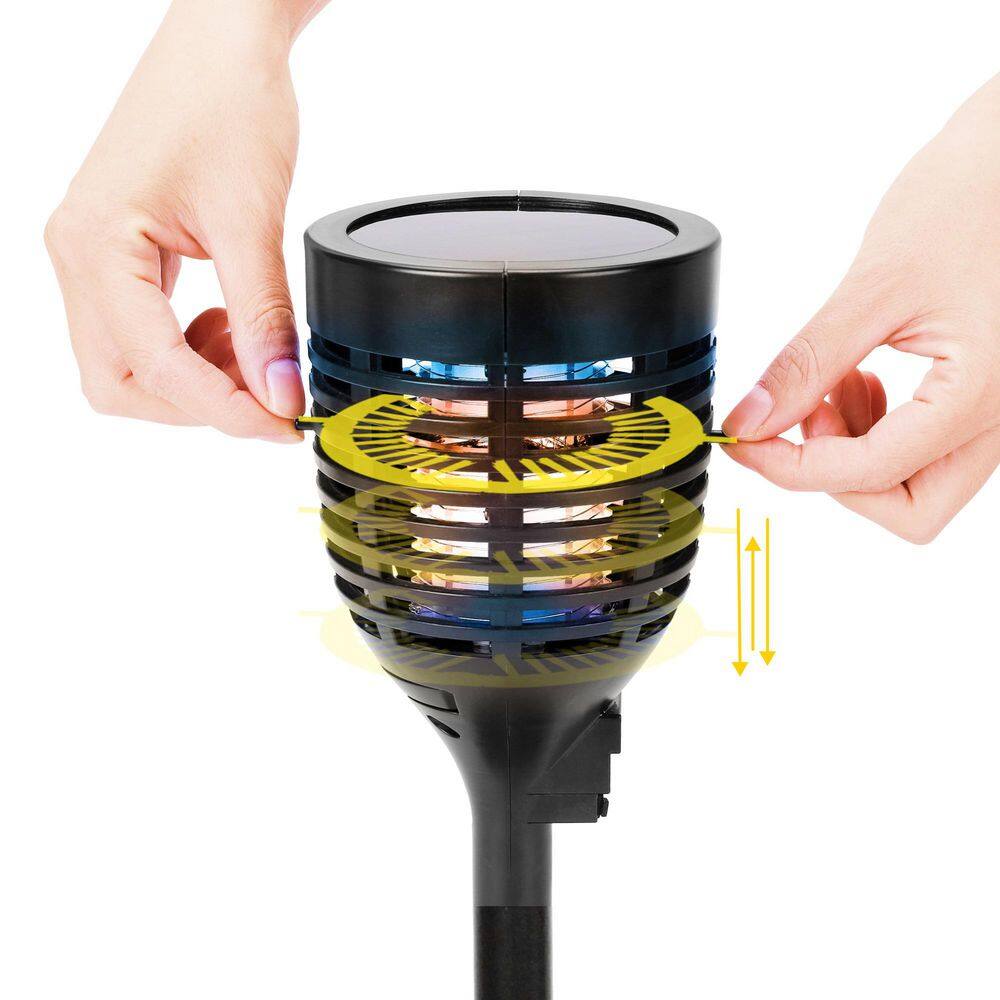 Solar Black Bug Zapper Torch with Easy-Clean Brush