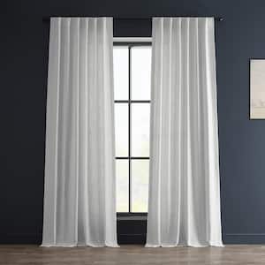 Rice White Solid Rod Pocket Light Filtering Curtain - 50 in. W x 84 in. L (1 Panel)