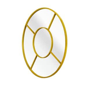36 in. W x 36 in. H Round Shaped Framed Decoration Mirror in Gold