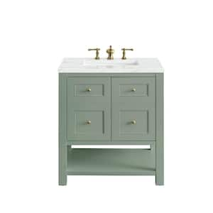 Breckenridge 30.0 in. W x 23.5 in. D x 34.2 in. H Bathroom Vanity in Smokey Celadon with Ethereal Noctis Quartz Top