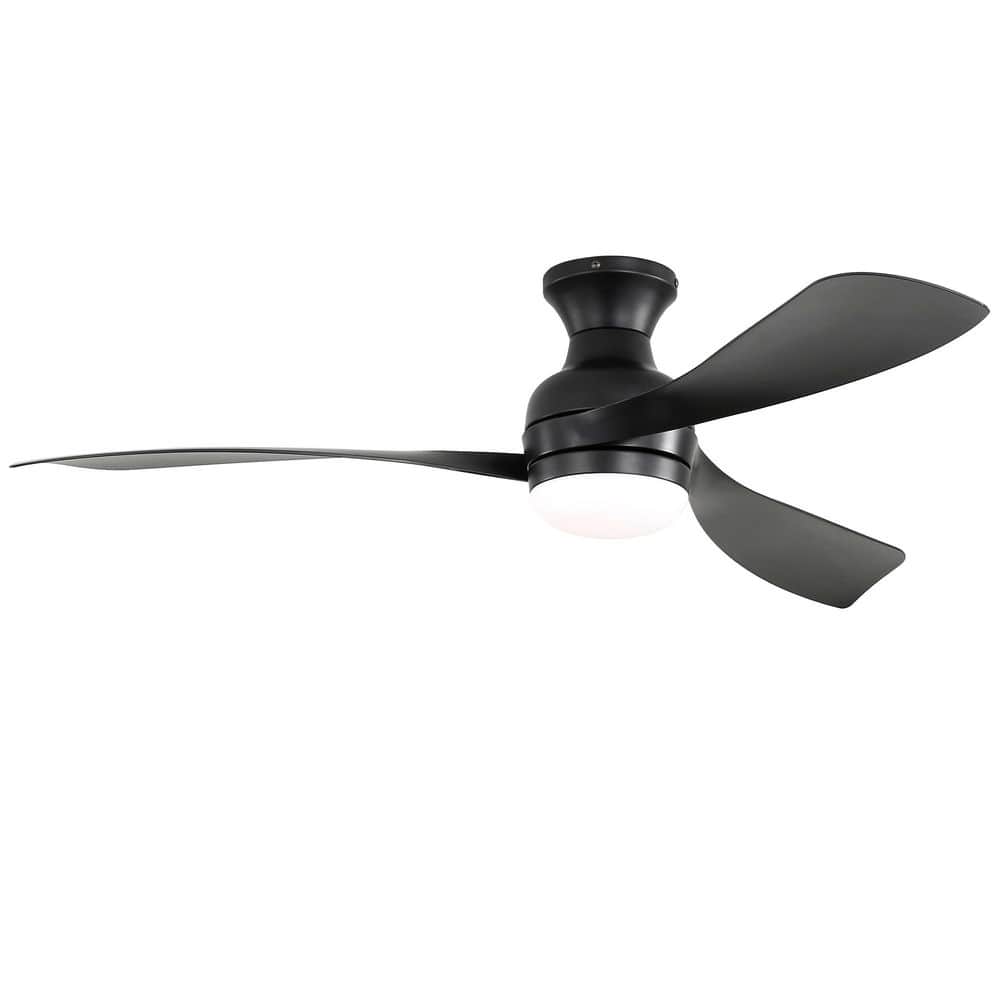 52 in. Black Downrod Mount Standard Ceiling Fan with 18W LED Dimmable Lights and Remote Control Included price history on PriceWatchPro