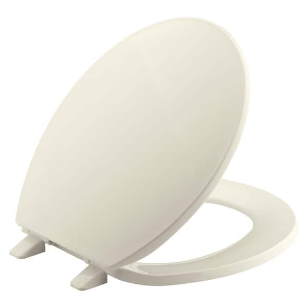 KOHLER Brevia Round Closed Front Toilet Seat with Quick-Release Hinges in Almond