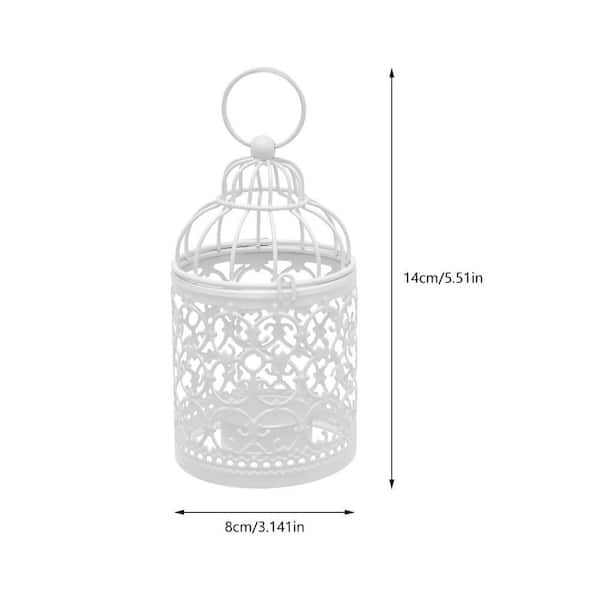 YIYIBYUS 6-Pcs White Iron Wedding Centerpieces Decorative Candle Holder  Hanging Lantern Bird Cage Metal Hollow Out JJOUY84HWDZY8 - The Home Depot