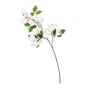 30 in. Cream White Artificial Bougainvillea Flower Stem Spray (Set of 4)