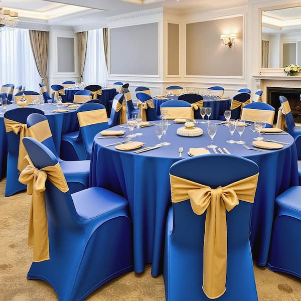 50 Piece Royal Blue Chair Covers, Polyester Spandex Chair Cover, Fits Chair Measures up to 20.08 x 17.72 x 37.4 in.