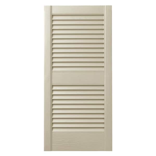 Ply Gem 15 in. x 31 in. Open Louvered Polypropylene Shutters Pair in Sand Dollar