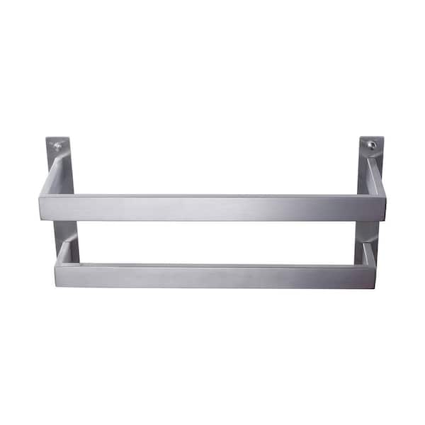 16 in. Wall Mounted Double Towel Bar in Brushed Nickel