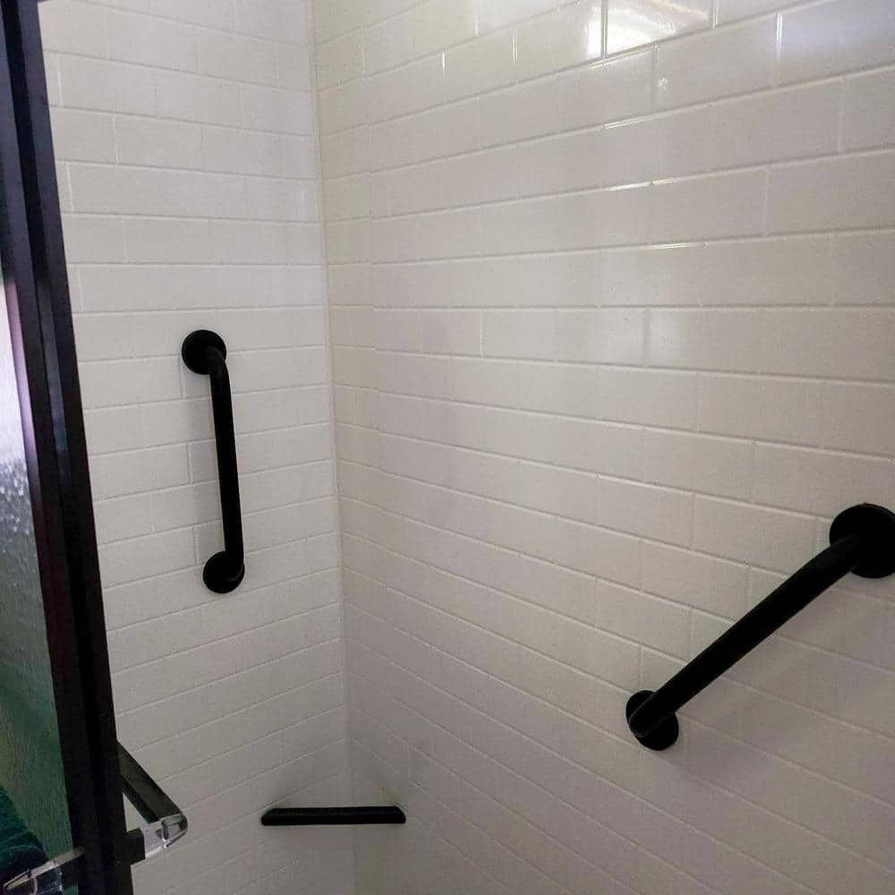 Gloss White PVC Subway Tile Tub and Shower Wall Panels